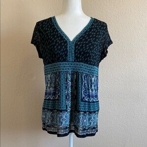 Axcess Blue and Black Blouse